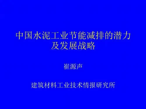 中国水泥工业节能减排的潜力及发展战略36页PPT