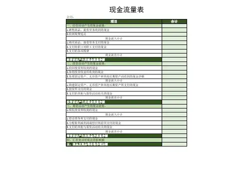 现金流量表现金流量表