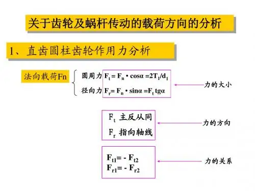 齿轮蜗杆受力分析