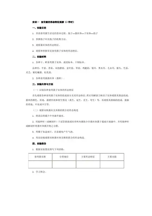 食用菌实训教案