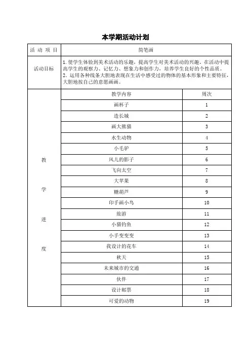 小学生简笔画社团活动记录 2