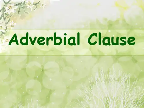 Adverbial Clause