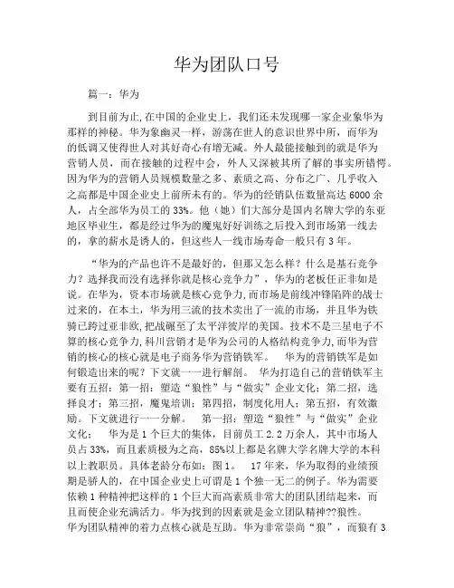 华为团队口号