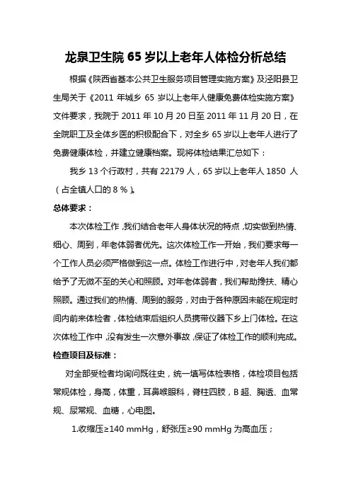 65岁以上老年人体检报告1