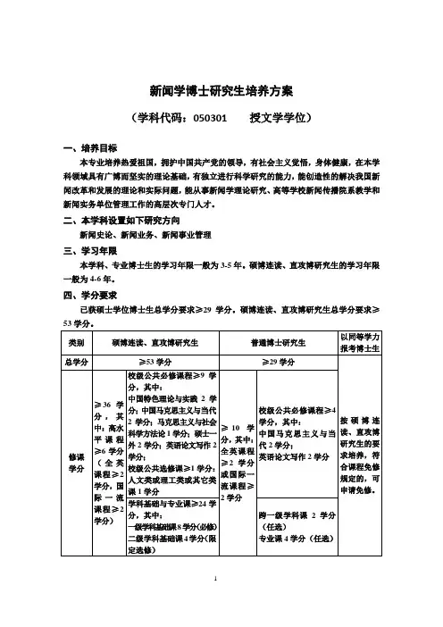 华中科技大学新闻与传播硕士、博士培养方案