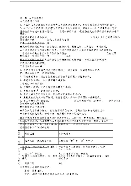 人力资源三级考试大纲
