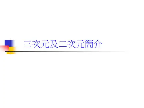 三次元及二次元简介
