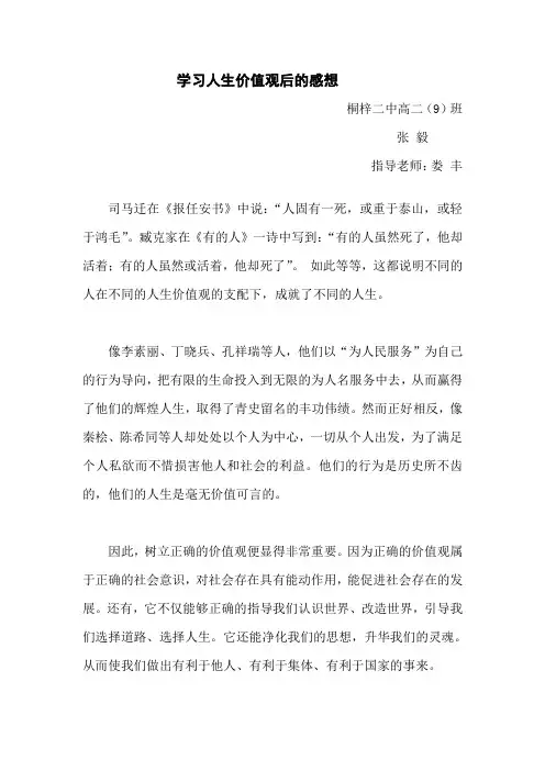 人生的价值(政治论文)