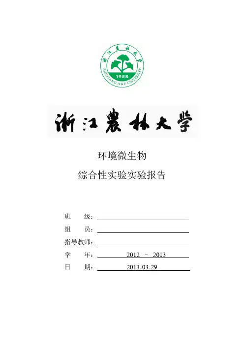 不同水体中微生物的分离与鉴定
