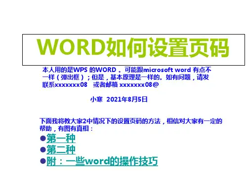 wps ppt分栏怎么设置页码设置页码
