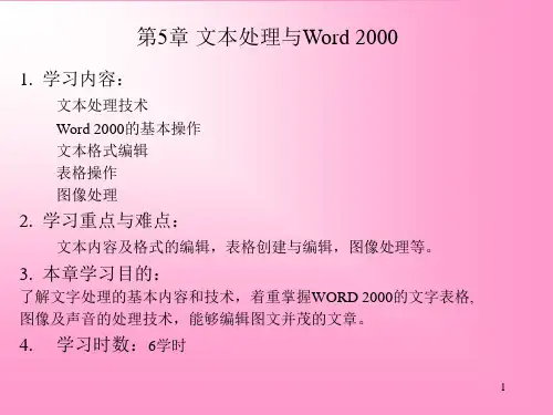 第5章 文本处理与Word 2000 计算机应用基础教程课件