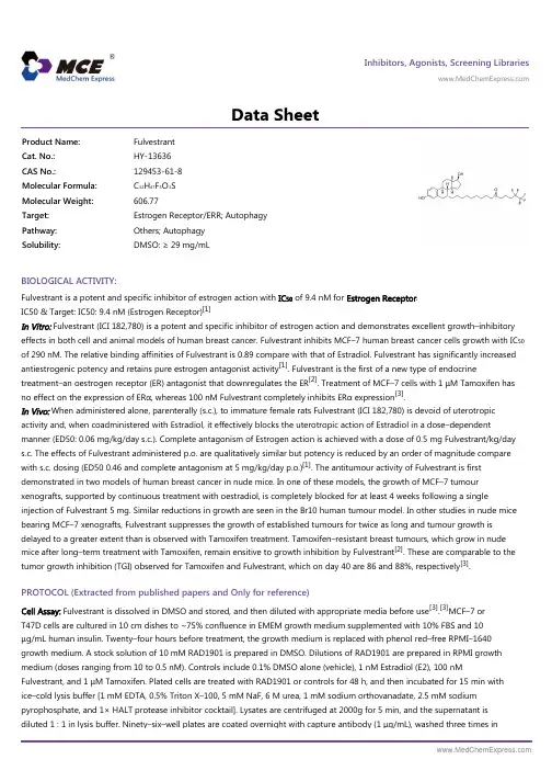 Fulvestrant_DataSheet_MedChemExpress