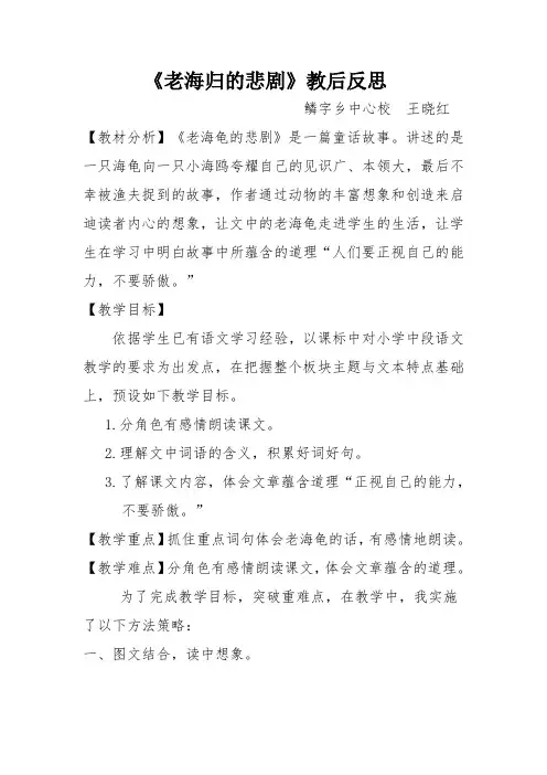 老海龟的悲剧教学反思