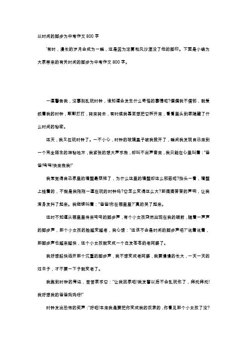 高中作文-以时间的脚步为中考作文800字