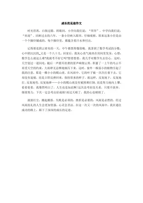 成长的足迹作文 2