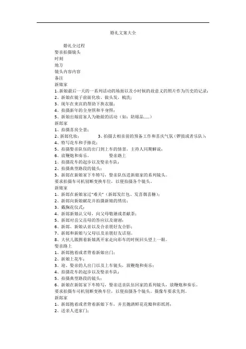 婚礼文案大全