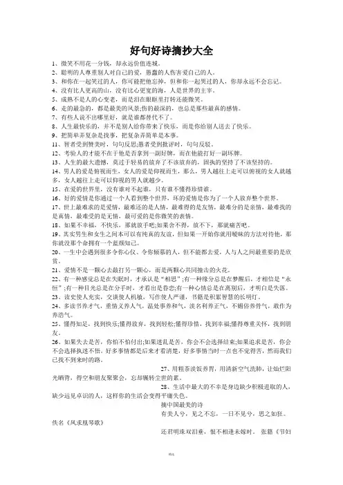 好句好诗摘抄大全