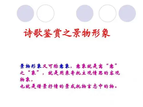诗歌鉴赏——景物形象(2)