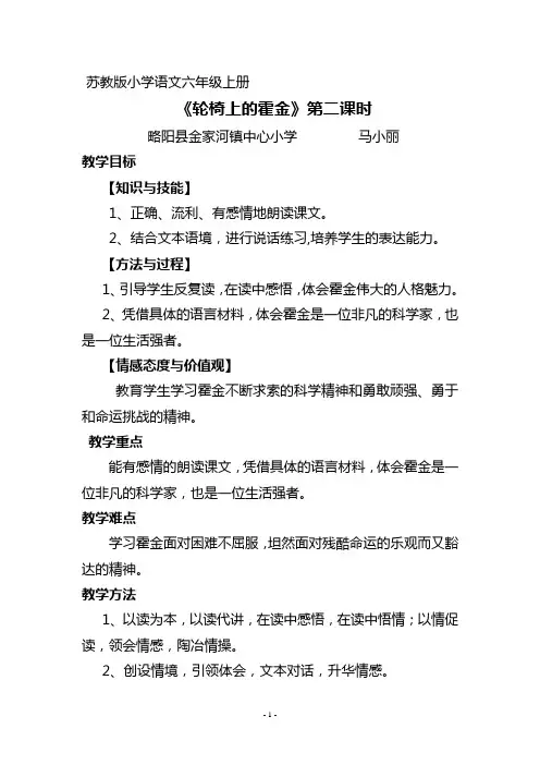 10.轮椅上的霍金教案1