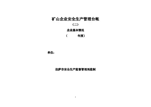 矿山企业安全生产管理台帐(二)
