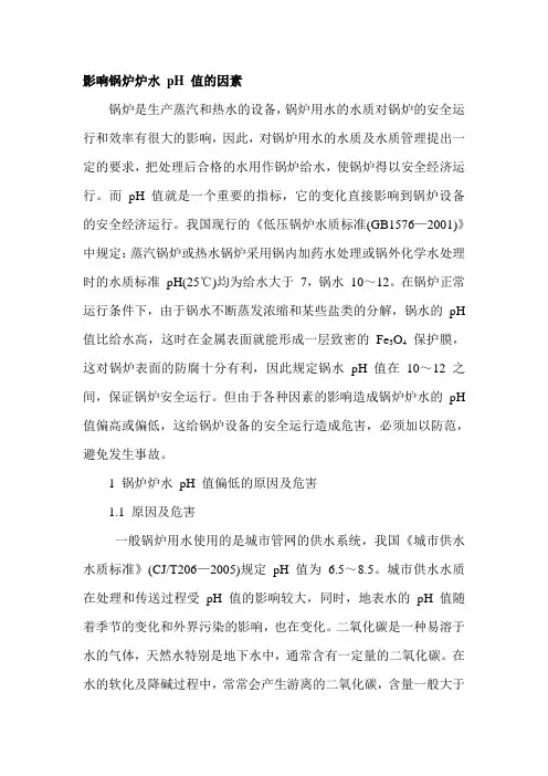 影响锅炉炉水pH值的因素 2