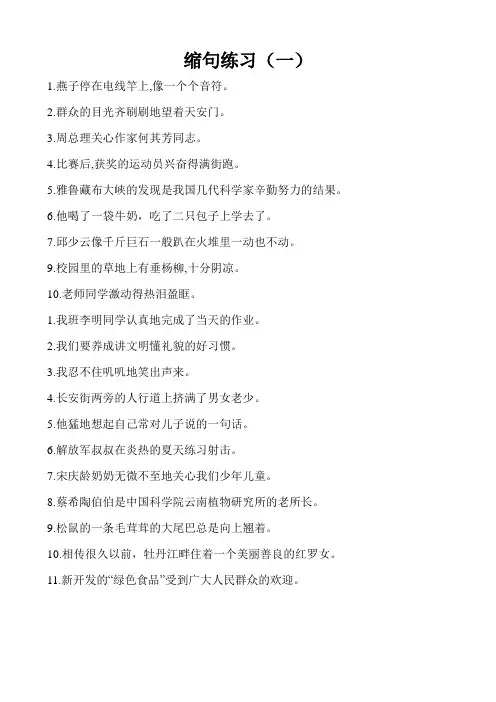 缩句练习 2