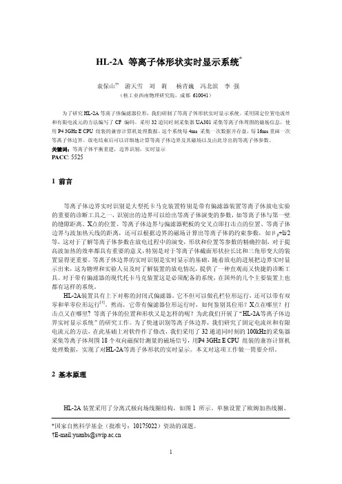 等离子体形状实时显示系统