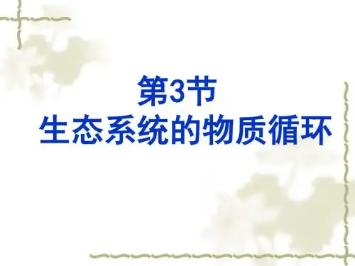 高中生物必修三第五章第3节 生态系统的物质循环