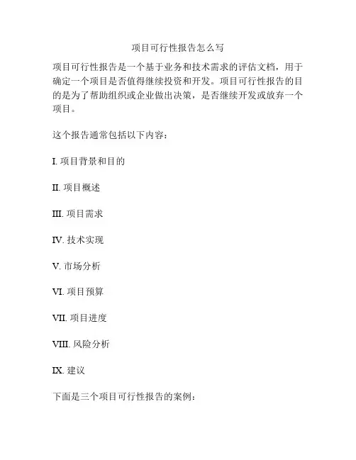 项目可行性报告怎么写