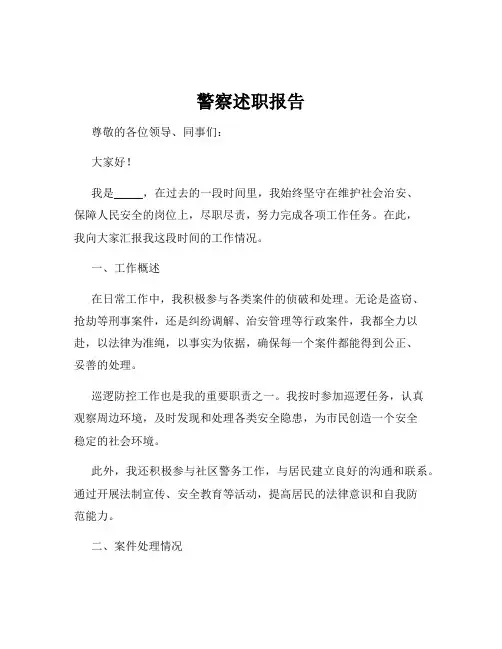 警察述职报告