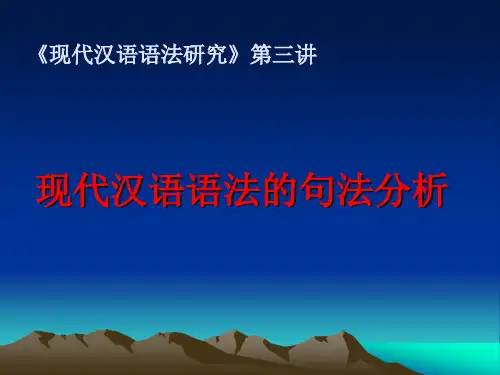 现代汉语语法的句法分析