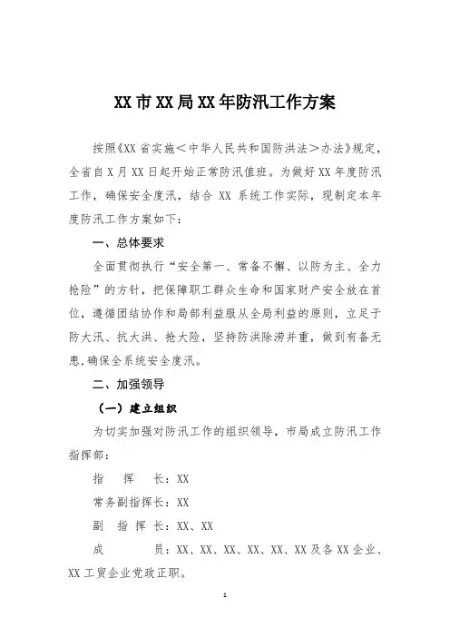 防汛工作方案 2