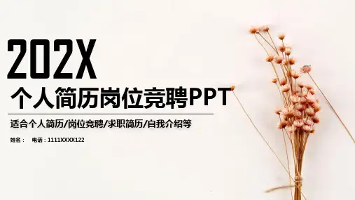 个人简历岗位竞聘PPT模板