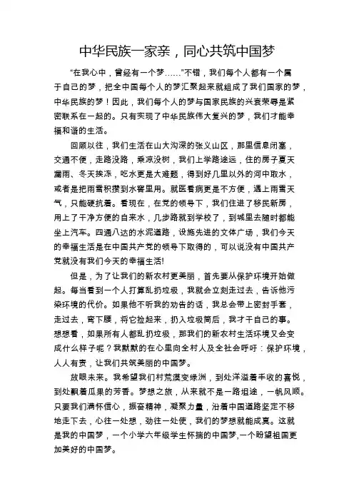 中华民族一家亲,同心共筑中国梦