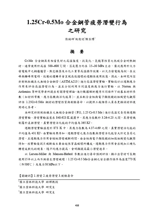 1.25Cr钢管蠕变研究