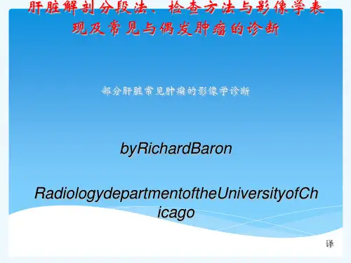 部分肝脏常见肿瘤的影像学诊断