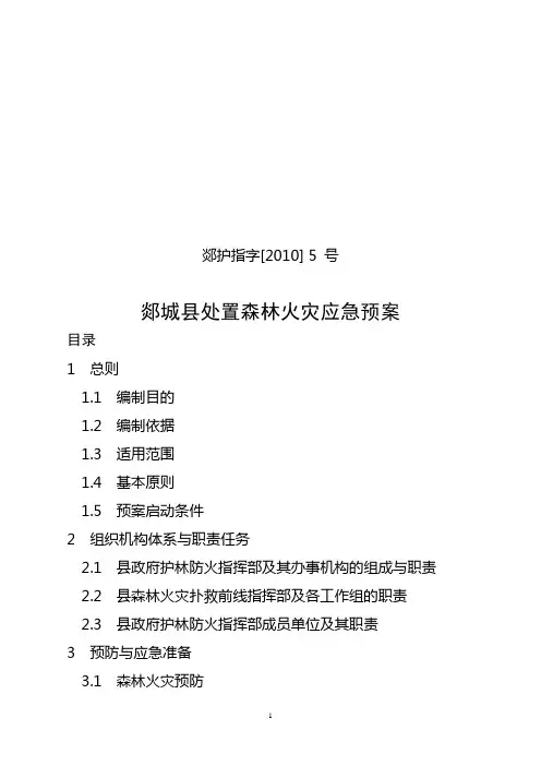 处置森林火灾应急预案