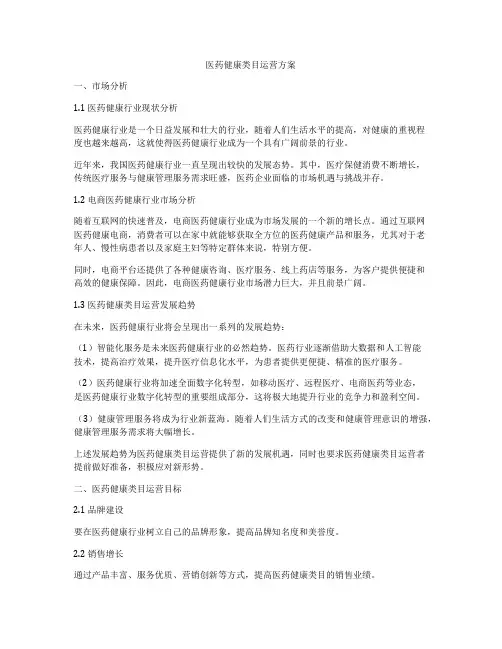 医药健康类目运营方案