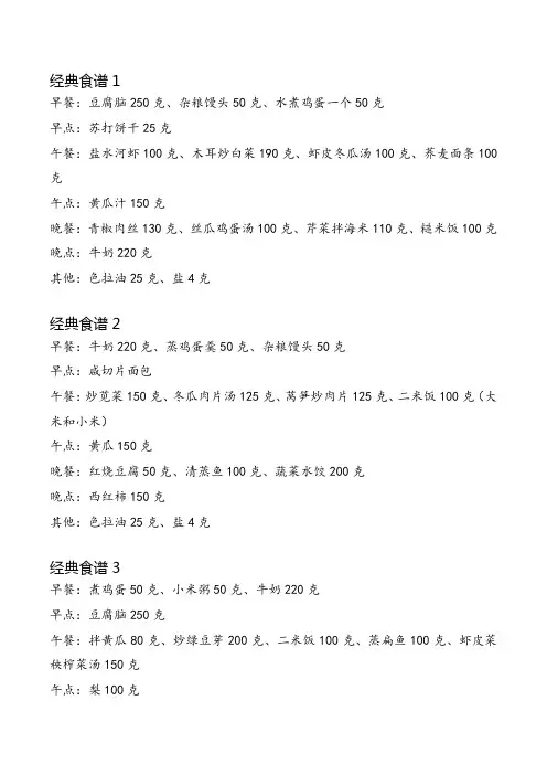 孕期血糖高食谱