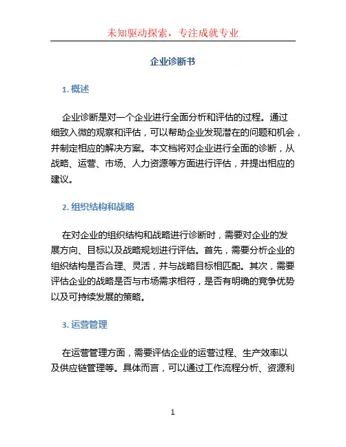 企业诊断书