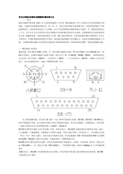 史上最全的编程电缆制作方法