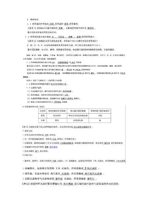 微生物培养视频及知识点