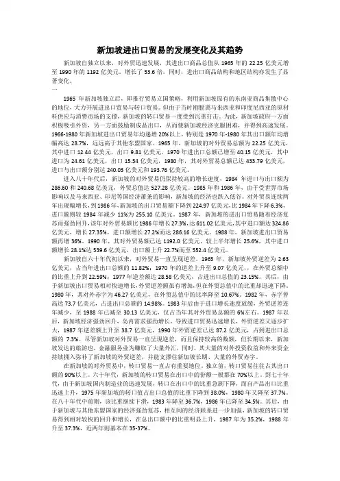 新加坡进出口贸易