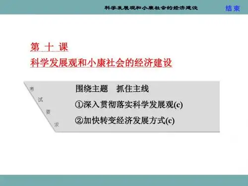 高考政治 科学发展观和小康社会的经济建设