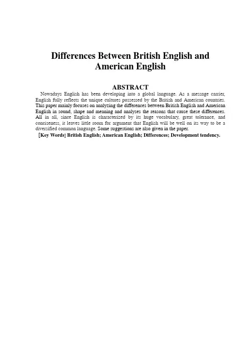 Differences Between British English and American English