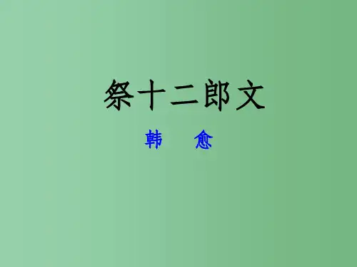 高中语文 第五单元 散而不乱 气脉中贯《祭十二郎文》课件1 新人教版选修《中国古代诗歌散文欣赏》