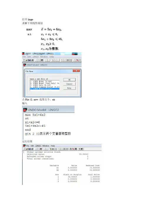 实验2整数规划