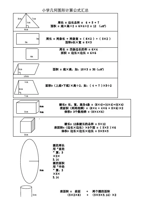 几何图形计算公式汇总 2