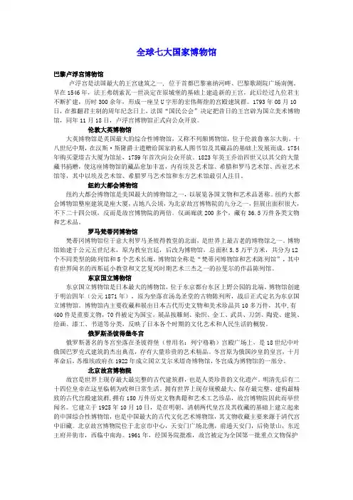 全球七大国家博物馆