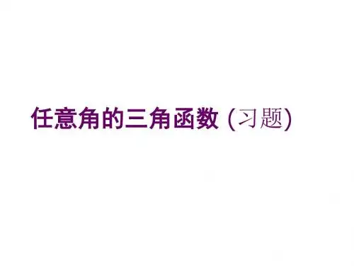 任意角的三角函数(习题)